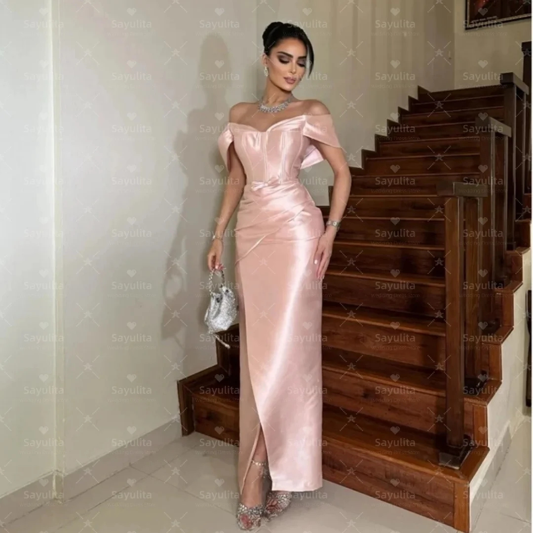 

Sayulita платья для выпускного вечера с открытыми плечами на шнуровке сексуальное вечернее платье сзади с рюшами и боковым разрезом свадебные платья невесты по индивидуальному заказу