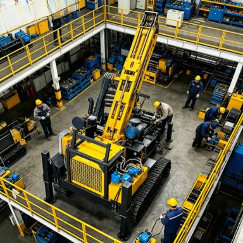 800m Depth RC Fully Hydraulic Water Well Drilling Rig Borehole Rock Core Rig Machine 132kw Engine Crawler Mounted Core Drilling