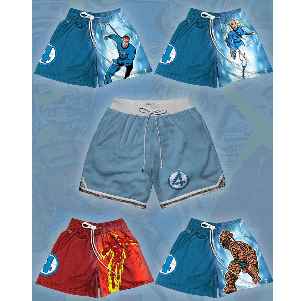 

Summer New Fantastic Four 4 Shorts Men Oversized Breathable Quick Drying Sports Shorts Comfortable Casual Fashionable Shorts