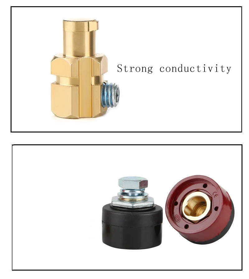 Welding Machine Quick Connector DKJ25-35-50-70 Square All-Copper European-Style Quick Plug Welding Head Cable Connector