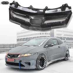 Suitable For Honda Civic FN2 TYPE R 2006-2012 Fiberglass Shiny Black Front Grille Mu gen Style Car Grille
