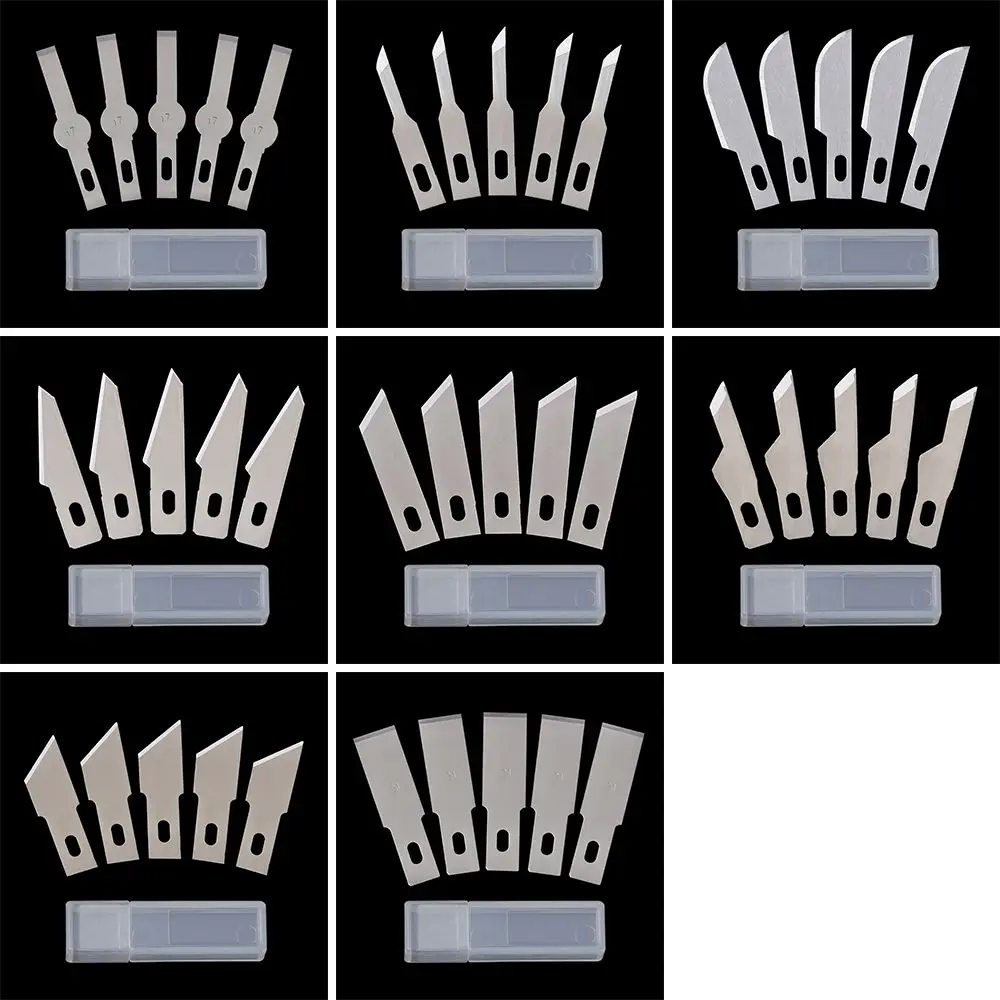 5pcs/set Metal Engraving Hand Tools 10pcs Blades Cutter Scalpel Knife Parts Craft Knives PCB Repair