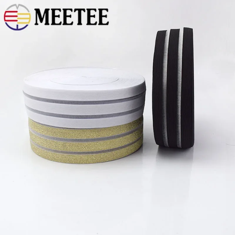 5/10Meter 5cm/9cm Gold Silver Glitter Transparent Elastic Band Webbing DIY Pants Waist Belt Rubber Bands Sewing Accessories