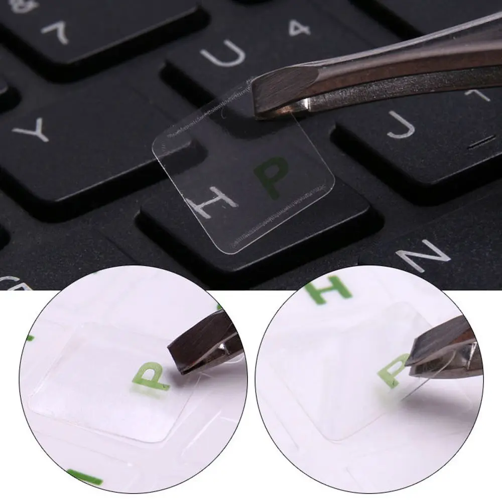 Waterproof Self-adhesive Multicolor Keyboard Stickers Cover Sticker Transparent Russian Letters