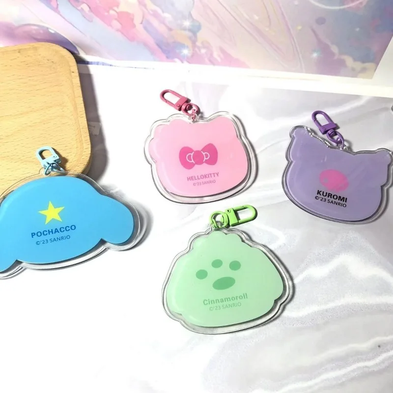 Miroir portable pliant avec pendentif chaîne, créatif et mignon, Pochacco, Hello Kitty, Cinnamoroll Kuromi, Sanurgente, continent
