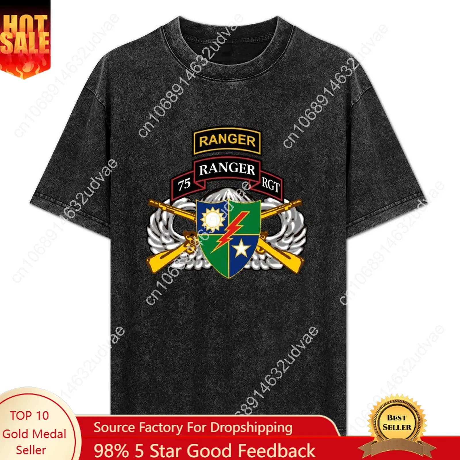 

US Army Ranger 75th Scroll Tab Airborne Wings Rifles T Shirts Mans Womans Tshirt Cotton Short Sleeve Custom Tops Clothes Tshirt