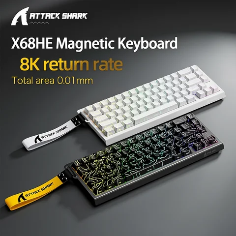 ATTACK SHARK X68HE X68Pro He Magnetic Mechanical Keyboard for Pro Gaming 0.01mm Rapid Trigg 8000Hz SOCD/Rs 0.125ms 128K Rate