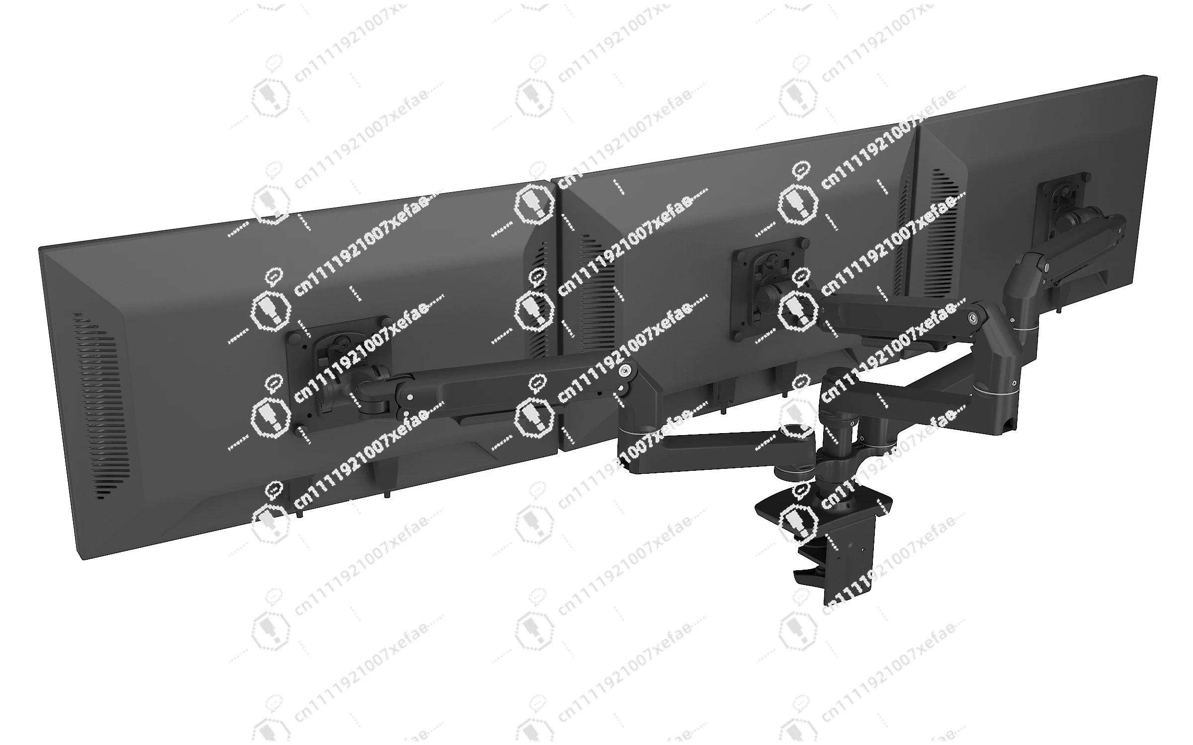Flexible aluminum alloy triple monitor/screen mounting bracket