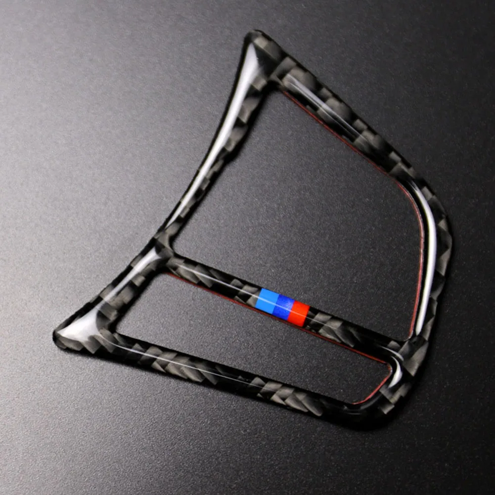 2ชิ้น/เซ็ตรถพวงมาลัยปุ่มตัดกรอบคาร์บอนไฟเบอร์ภายในสำหรับ BMW 1 2 3 4 Series F20 f21 F30 F32 F34 Auto Parts