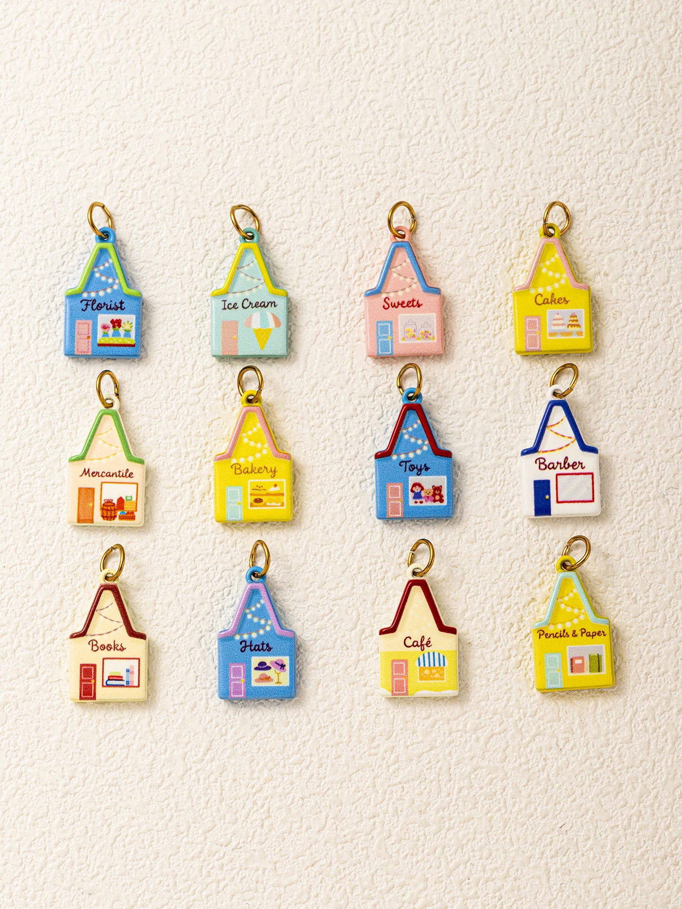 316 Edelstahl Wasserdicht Farbbeständig Niedliche Neue Bunte Haus-DIY-Anhänger für Schmuck – Detail 3