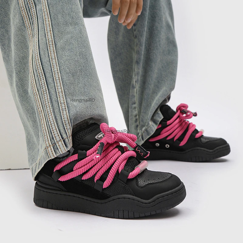 Buty damskie męskie Retro Y2K chleb Hip-Hop Punk moda buty deskorolkowe trampki para studentów na siłownię sportowe obuwie codzienne