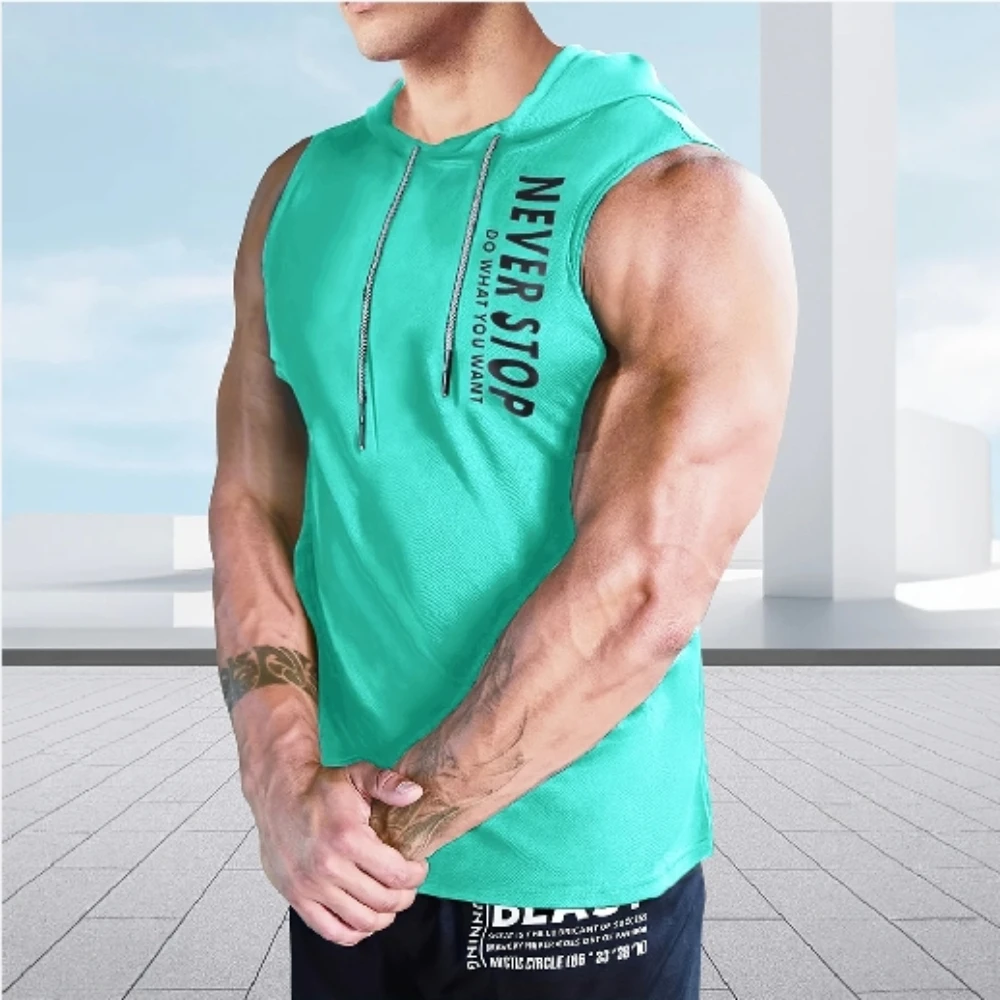 Summer Large Size Men\'s T-shirt Sleeveless Bottom Shirt Fitness Bottom Shirt Men Muscle Bodybuilding Vest T-shirt New Sportswear