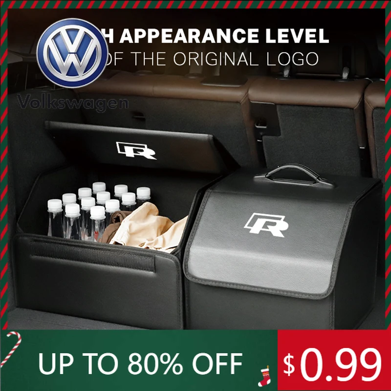 

Горячая новинка 2026 года для VOLKSWAGEN VW ​ ​ ​ Кожаная складная сумка-органайзер для багажника автомобиля, коробка для хранения мелочей для Volkswagen R-Caddy Golf