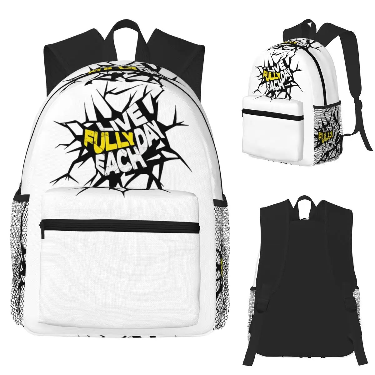

Live Fully Each Day Positive Passion Life Design Student Backpack School Bag Hiking Travel Daypack Bookbag Shoulder Bags