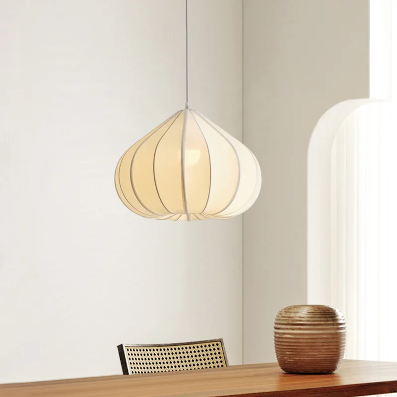 Cloth Led Pendant Lights Wabi-Sabi Living Dining Room Chandelier Lighting Decor Bedroom E27 Hanging Lamp Fixtures