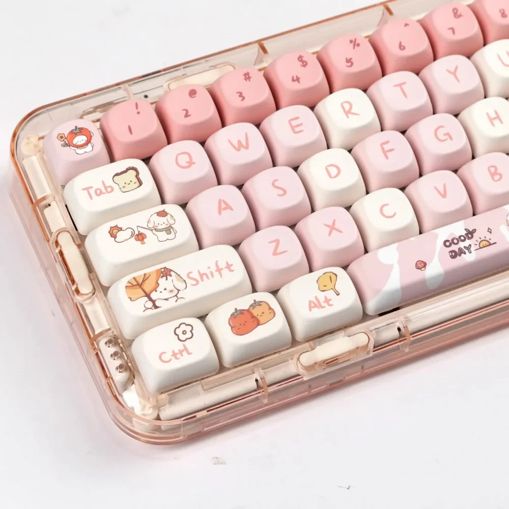 

Dog Keycaps MOA Keycaps Pink Keyboard Wooting Heat Sublimation Keycap Set for HI75 68 98 S99 104