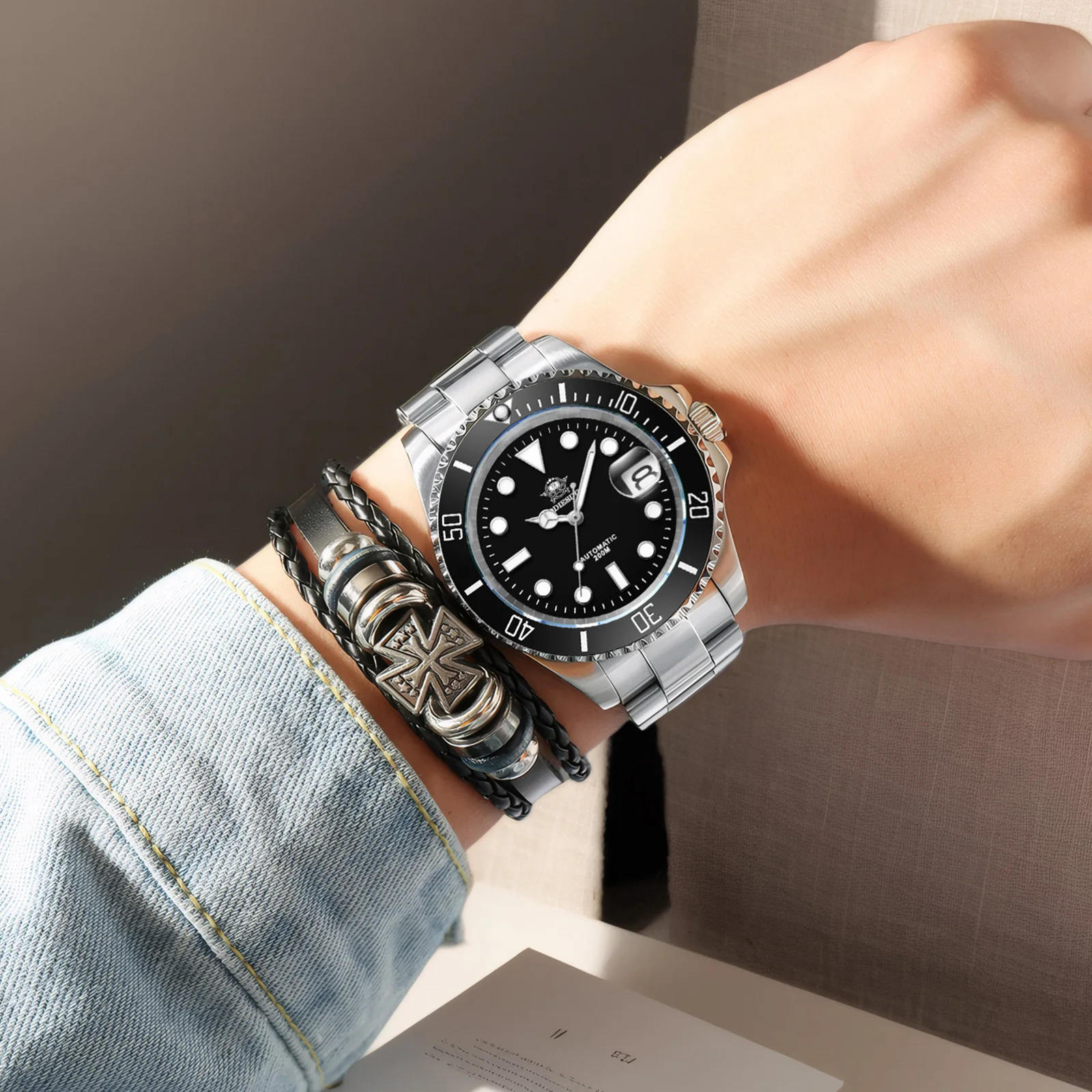 ADDIESDIVE Men Automation Watch Sapphire Glass BGW9 Super Luminous Analog Watches Waterproof 20Bar Men's Diving Watch AD2503