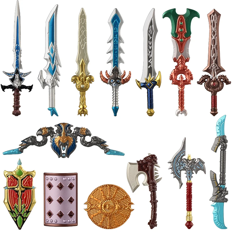 MOC Medieval Military Waffen Accessories Sets Building Blocks Solider Figures Sword Shield Trooper Force Vanguard Gun Bricks Toy