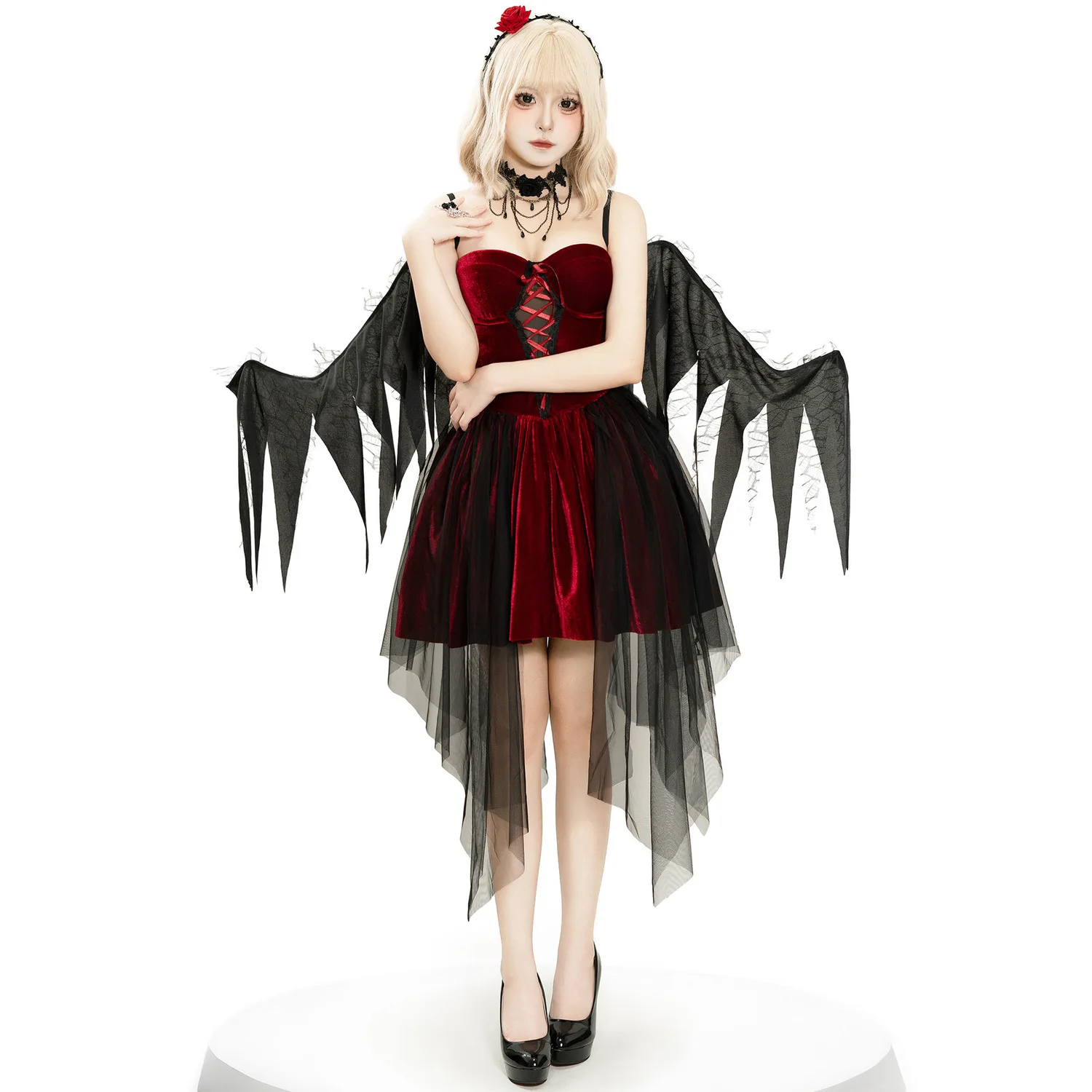

Red Angel Dr Cosplay Role-plang Stage Performance Outfit loween Costume Women's Traditional Clothing Stage Wear