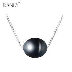 Real 925 Silver Black Pearl Pendants For Women,freshwater Natural Pearl Necklace Bridesmaid Girls Wedding