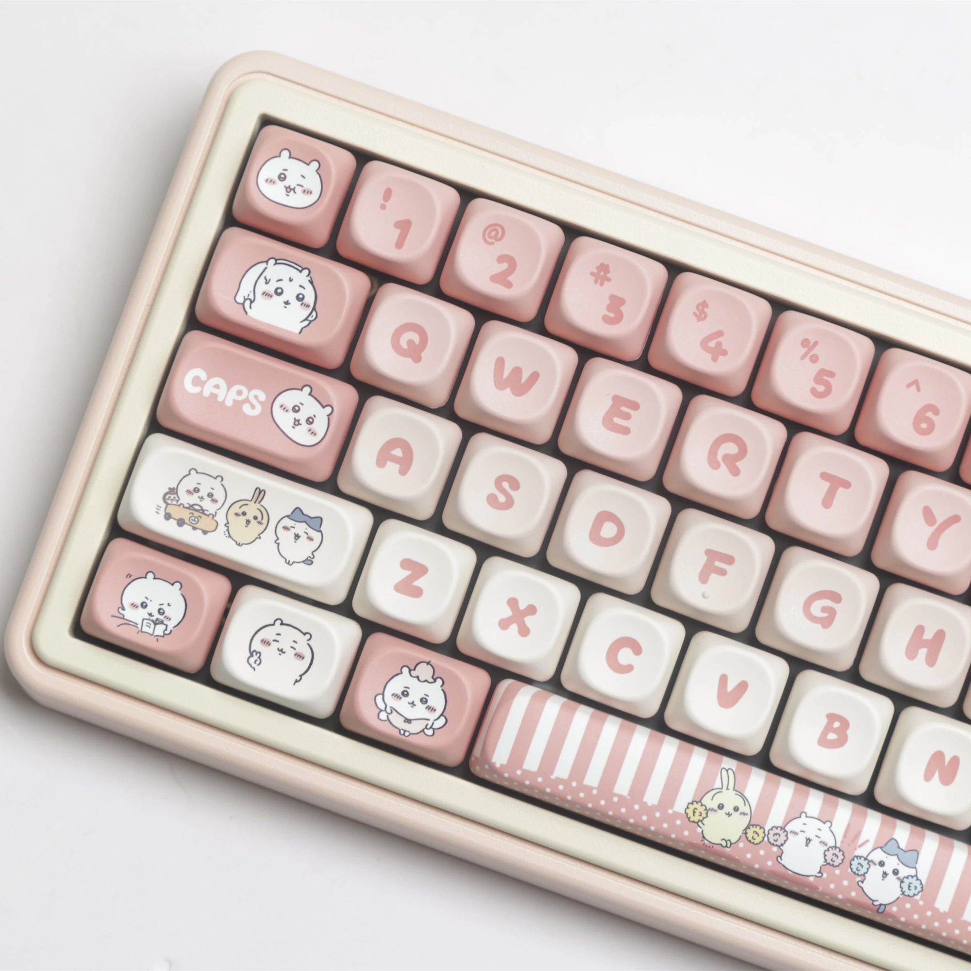 144 Keys/Set Kohachi Keycaps PBT MOA Profile DYE-SUB Cute Anime keycap 2.25U 2.75U for Alice Mechanical Keyboard Customization