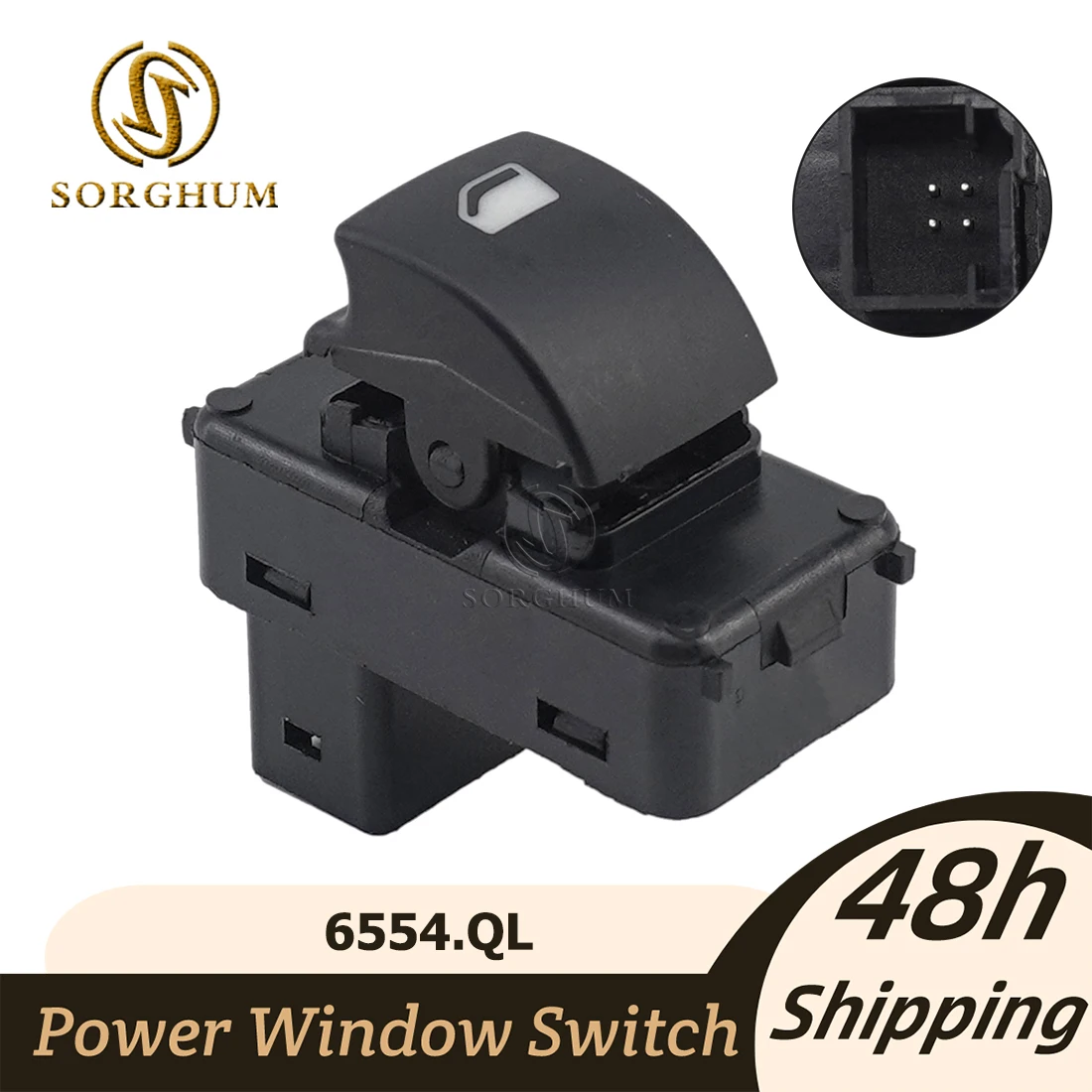 

Sorghum Power Window Control Switch Button for Citroen C4 Berlingo 2008-2017 207 6554.QL 6490.HQ 6490HQ 6554.HJ 6554HJ 6554QL