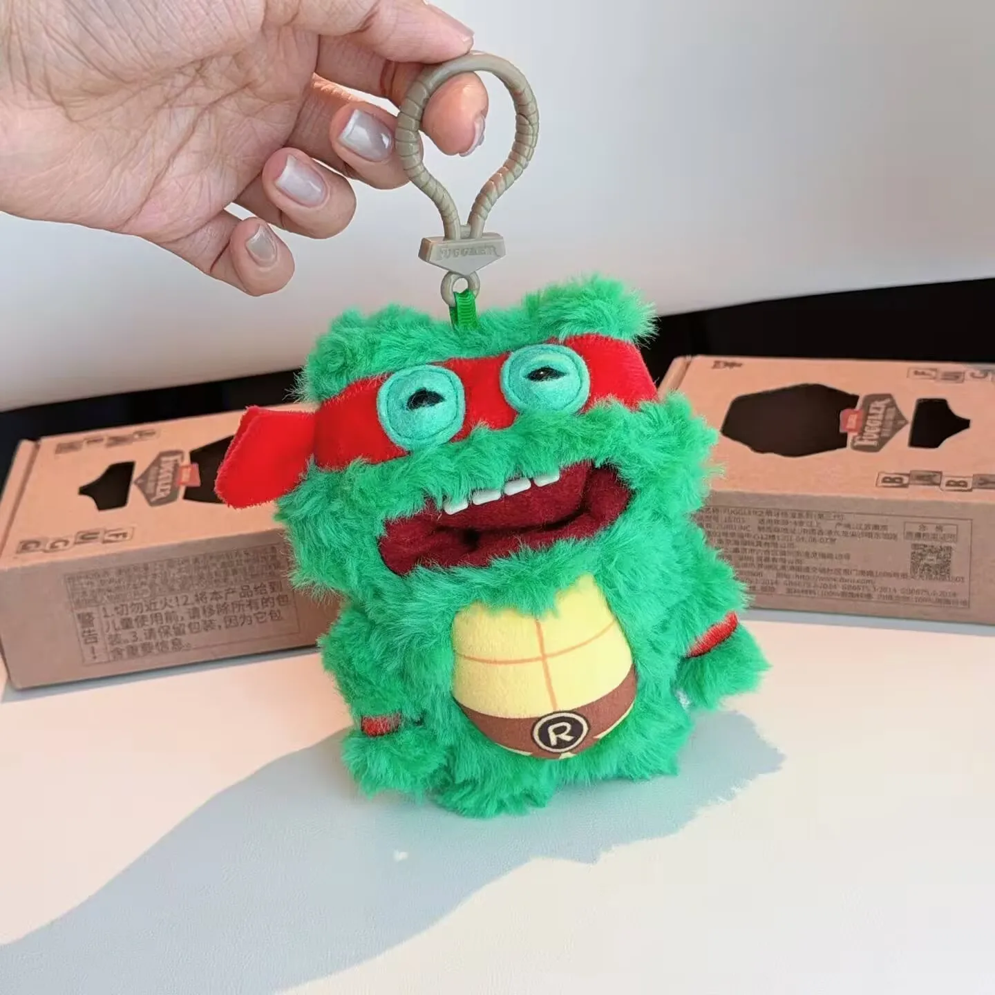 Fuggler Schlüsselanhänger Schildkröten Weiche Plüsch-Stoffpuppe Lustige Hässlich-Süße Zahnmonster-Spielzeuge Cartoon-Anime-Figuren Kinder-Trend Weihnachtsgeschenk – Detail 4