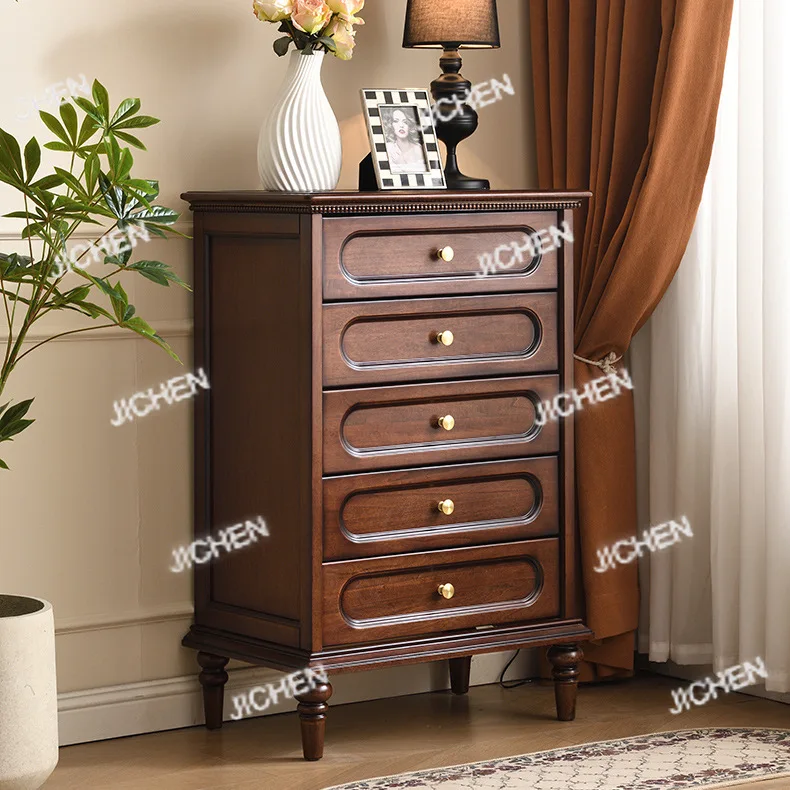 

Комод в средневековом стиле, шкаф для хранения из цельного дерева, шкафчик для спальни, настенный шкаф для гостиной, шкаф в американском стиле ретро