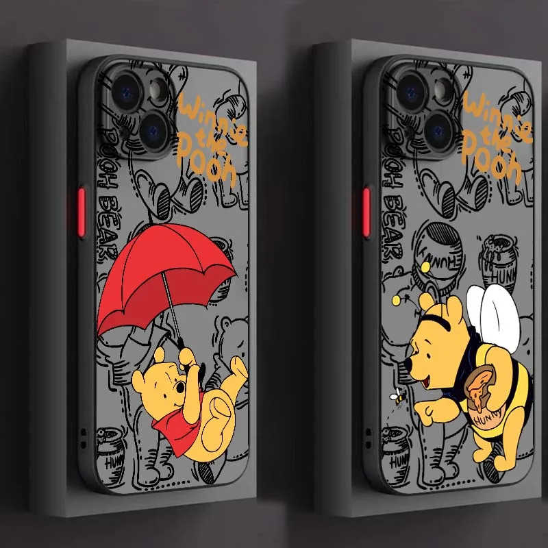 

Disney Winnie the Pooh Phone Case For Apple iPhone 17 16 15 14 13 12 11 Air Pro Max Plus Mini Frosted Translucent