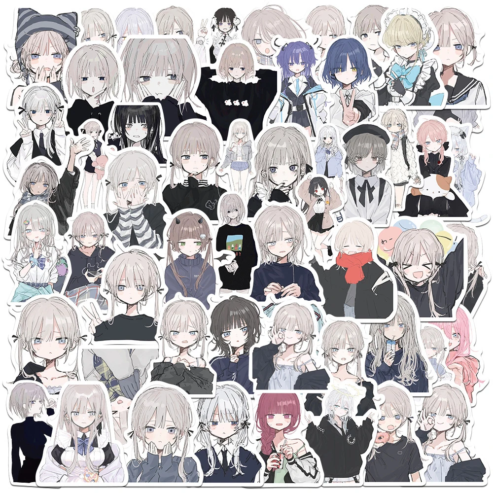 

10/30/56pcs Kawaii Yandere Anime Girls Stickers Cute Cartoon Graffiti Decals Phone Case Laptop Water Bottle Sticker for Kids Toy