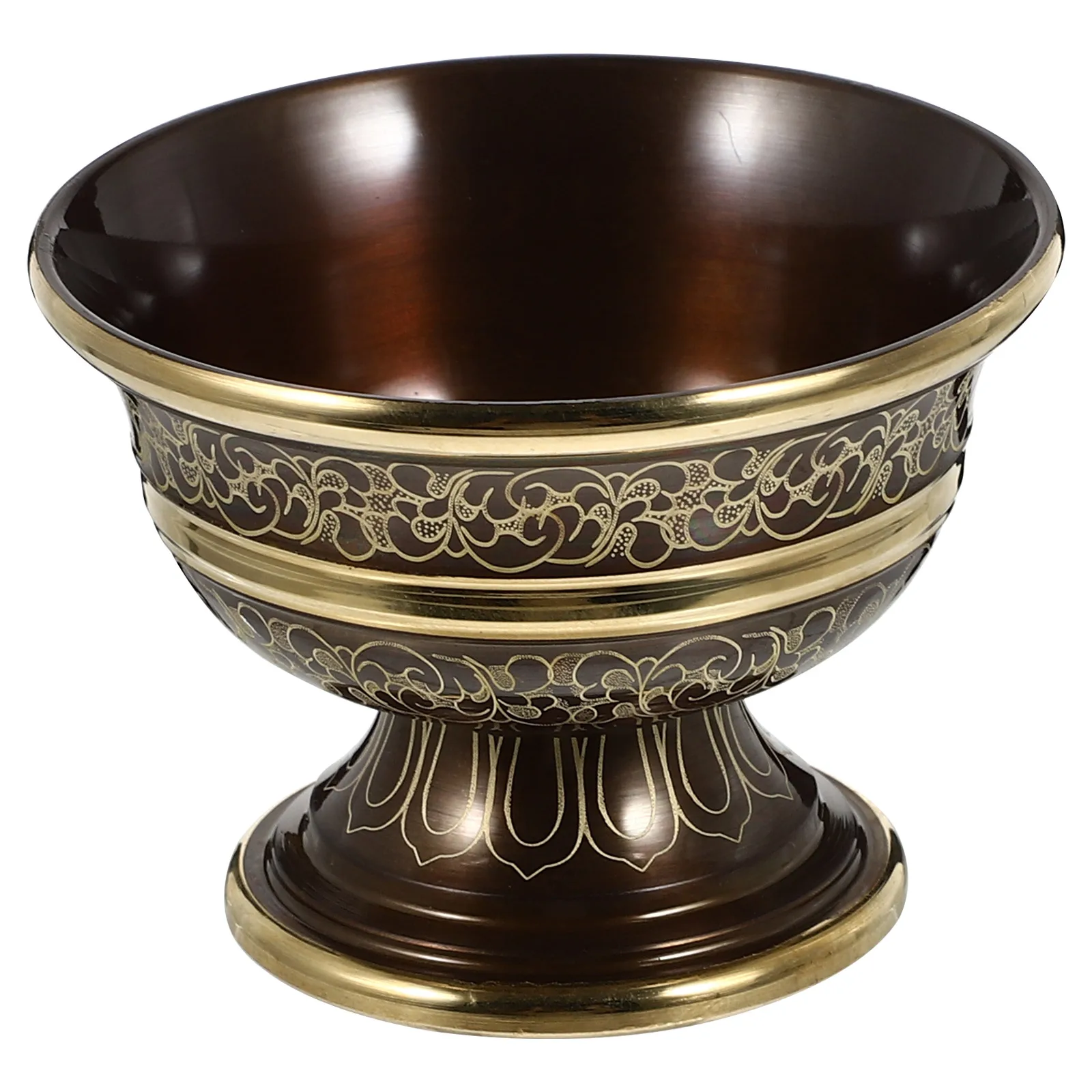

Brass Temple Cup Water Offering Bowl Home Decoration Auspicious Patterns Anti Skid Bottom Thick Polished