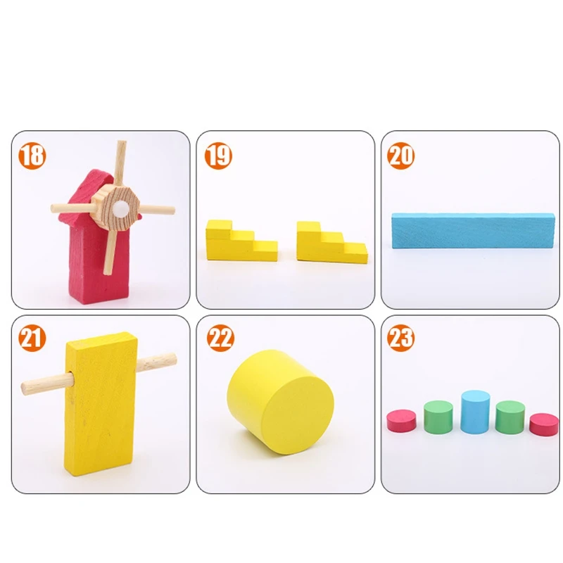 Kids Wooden Domino Institution Accessories Organ Blocks Rainbow Jigsaw Dominoes Educational Wood Toys