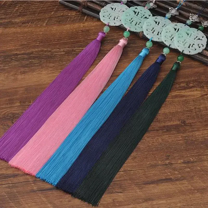 1PC imitacja Jade Fu Shou talia Tassel wisiorek jedwabiste miękkie Craft frędzle Handmade frędzle dla DIY tworzenia biżuterii wystrój domu