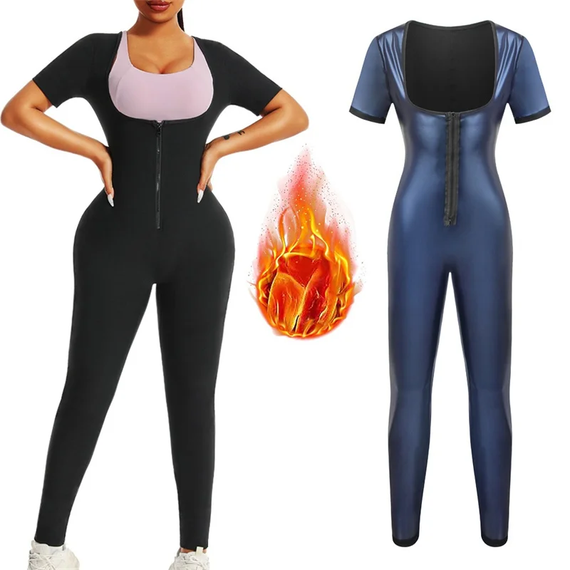 MrifDila Zip up Sauna Suit Women Body Shaper Suit Hot Thermal Shapewear Fat Burn Sweating Shapewear Sleeveless Body Suits Corset