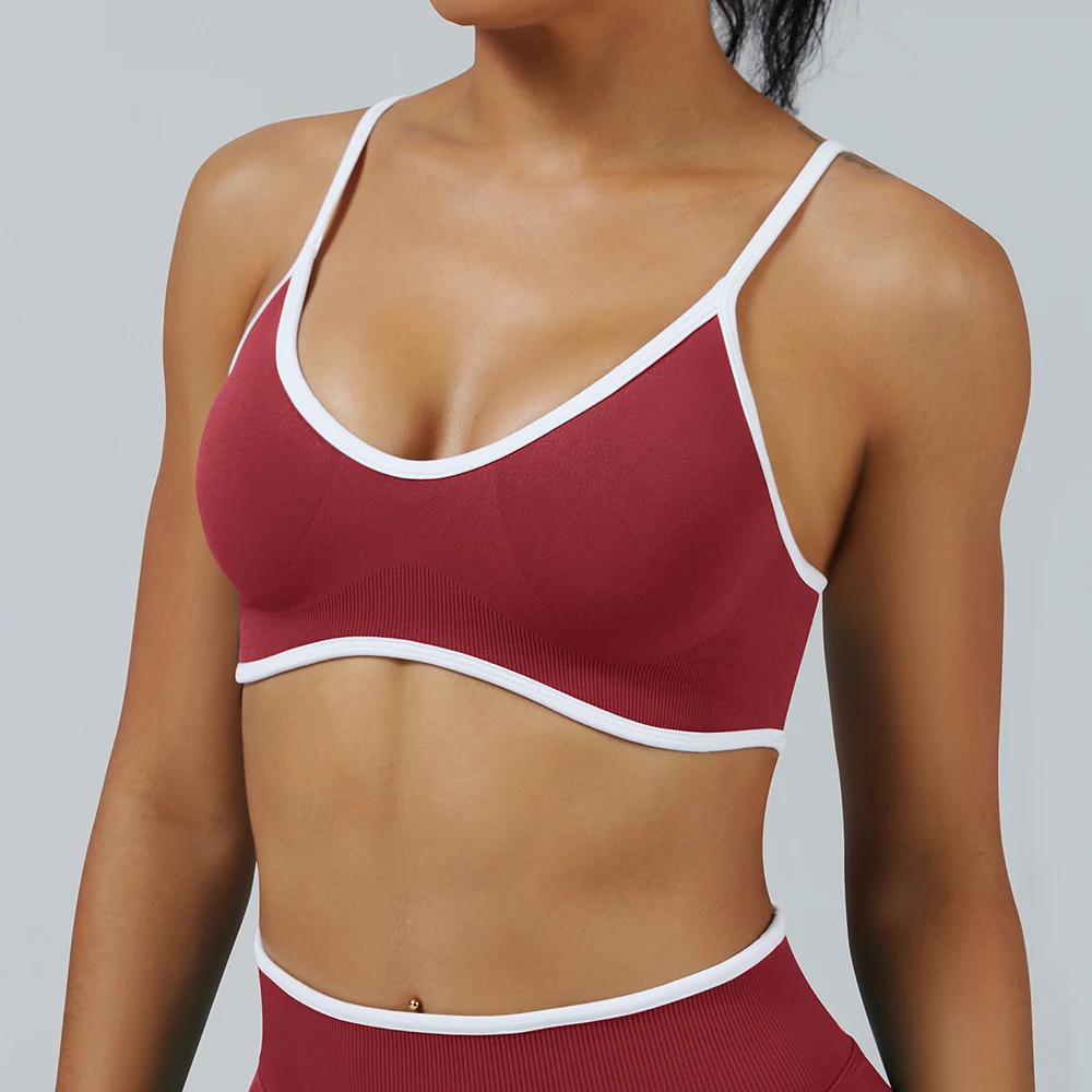 حمالة صدر رياضية للنساء بدون خياطة، دعم عالي، ملابس رياضية مفتوحة من الخلف، ملابس لياقة بدنية، ملابس داخلية لممارسة اليوجا #5