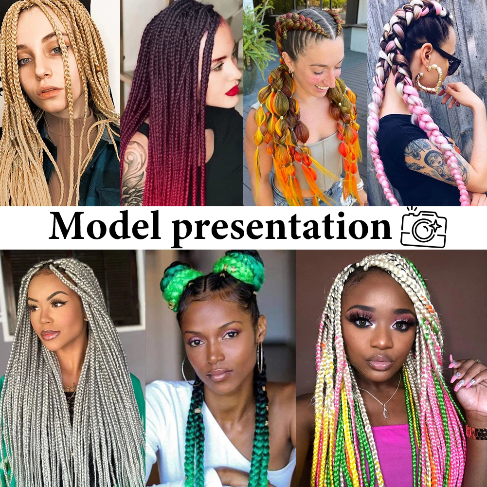 Jumbo Braids Extensions Synthetic Braiding Hair Afro Ombre Color kanekalon Hair 24 Inch for Women Braid