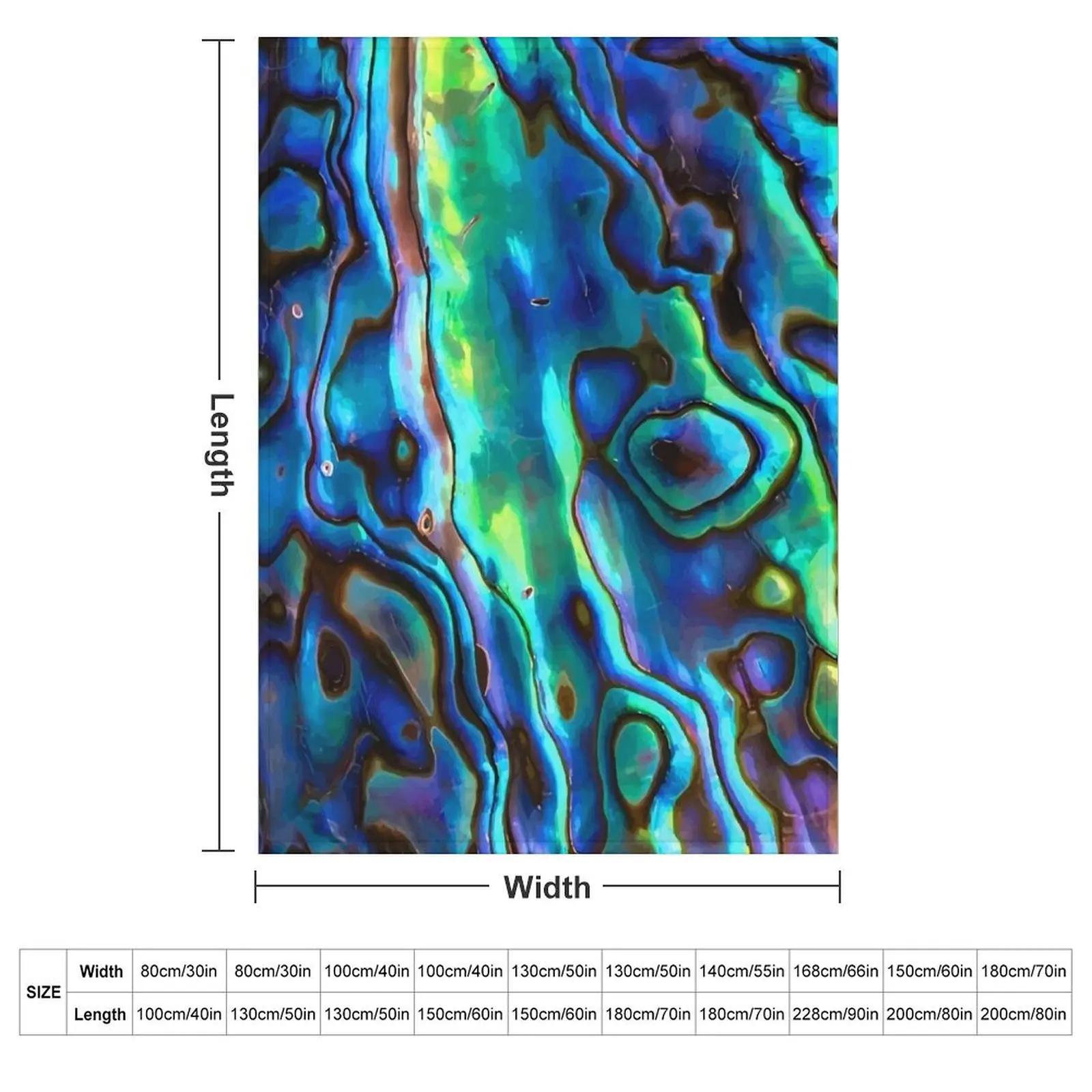 New Zealand Paua Shell - Kiwi Design Kiwiana M??ori Throw Blanket couch cozy soft plush fuzzy picnic outdoor blanket