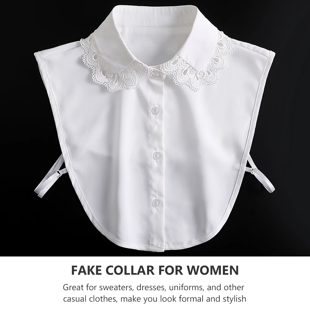

Chiffon Collars Women Costume Faux Half Shirt Fake Breathable Lightweight Formal Stylish Daily Party Casual Accessories Pin