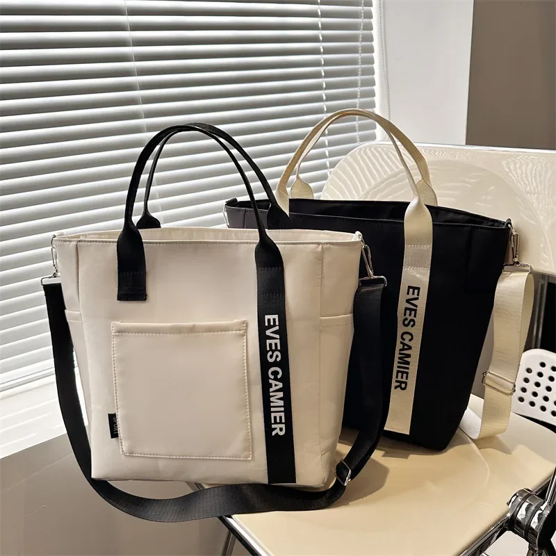Oxford wasserdichte Handtasche, Umhängetasche für Damen, weiche Tragetasche mit Reißverschluss, mehrere Fächer, Polyesterfutter. – Detail 2