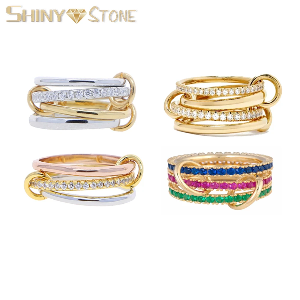 2025 New Mix Color Multi Pieces Stacking Engagement Band Rings for Women Plain Micro Paved 5A CZ Stack Full Finger Jewelry