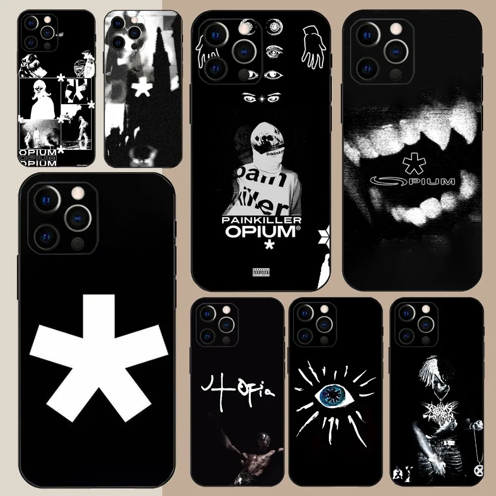 O-Opium Rap   Phone Case For Apple iPhone 15,14,13,12,11,Pro,X,XS,Max,XR,Plus,Mini Soft Black Cover