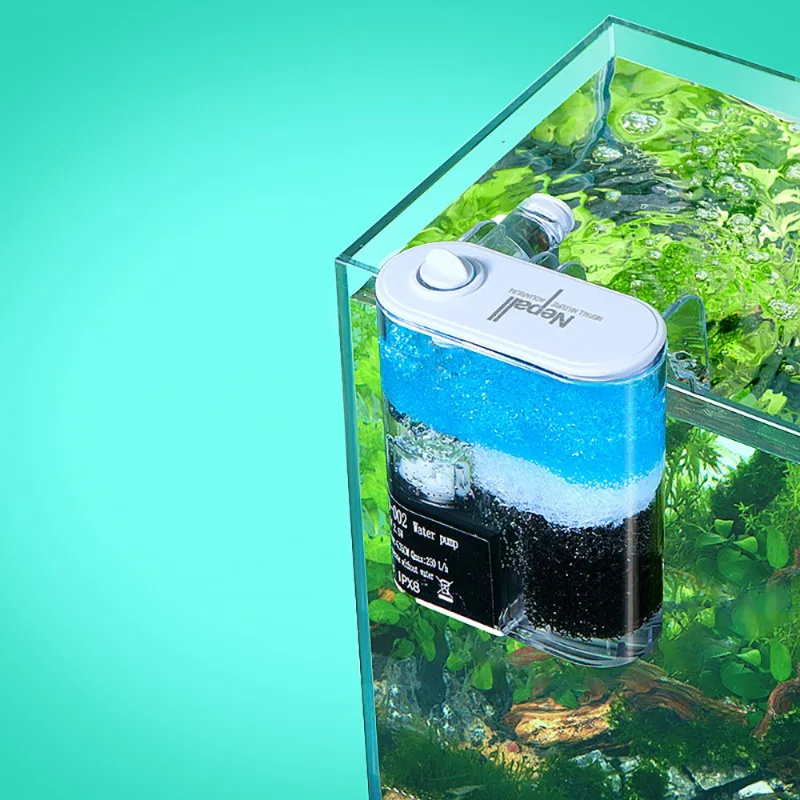 Three-layer degreasing waterfall fish tank filter mini external suspended on aquarium filter with USB adapter