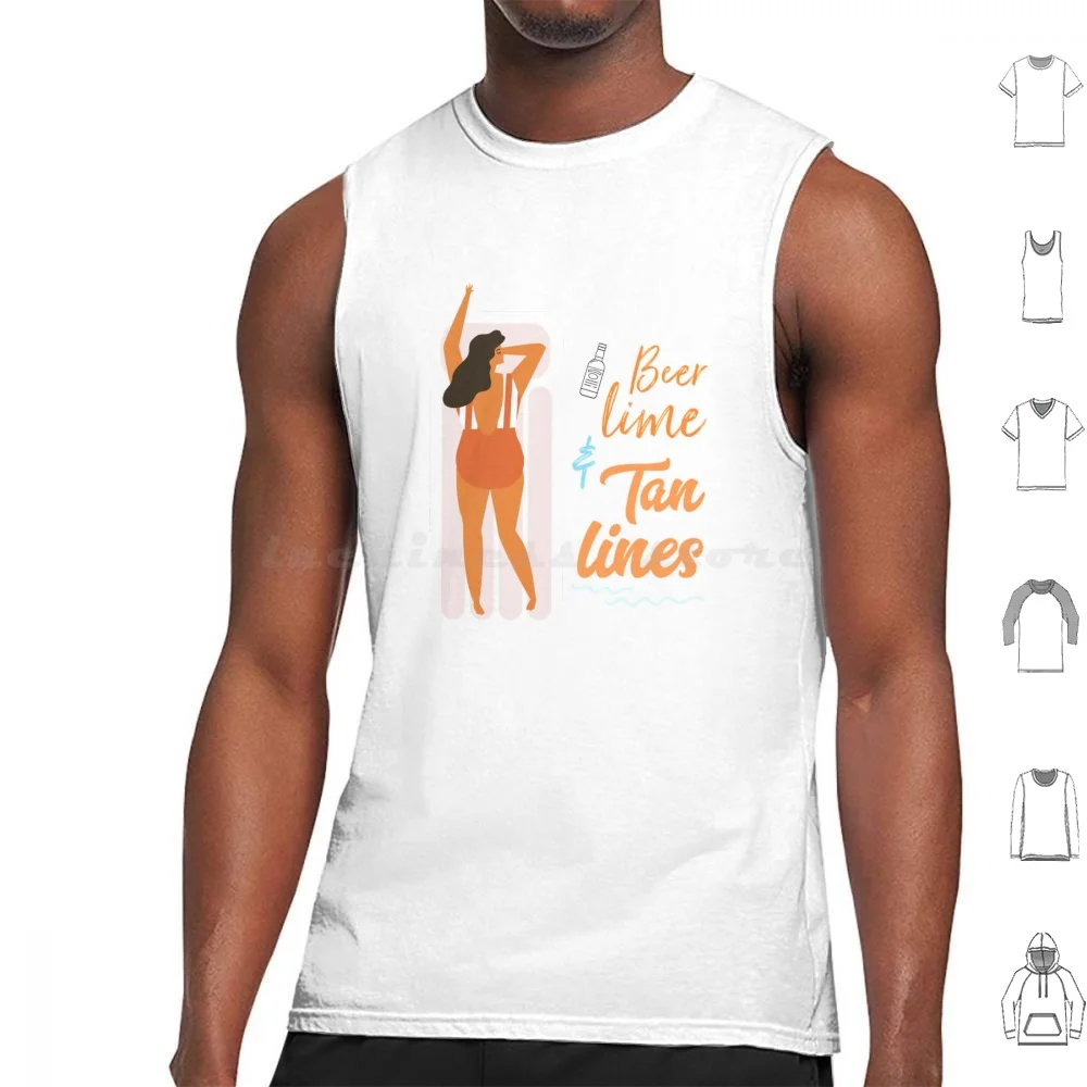 Beer Lime And Tan Lines Tank Tops Vest Sleeveless Tan Lines Tan Beer Beer Lime Goggles Sunglasse Blue Bikini Strip Bikini
