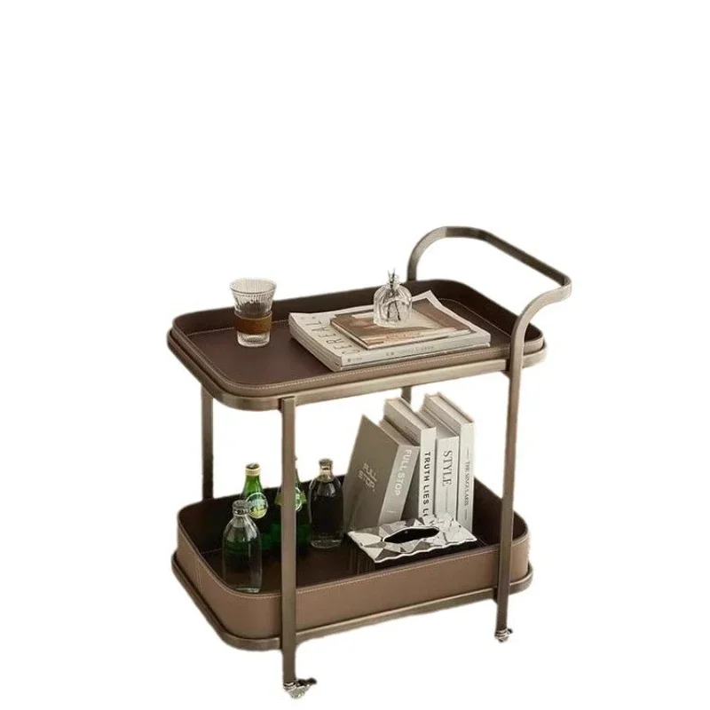 Light luxury ins wind saddle mobile sofa trolley coffee table living room home corner bedside table