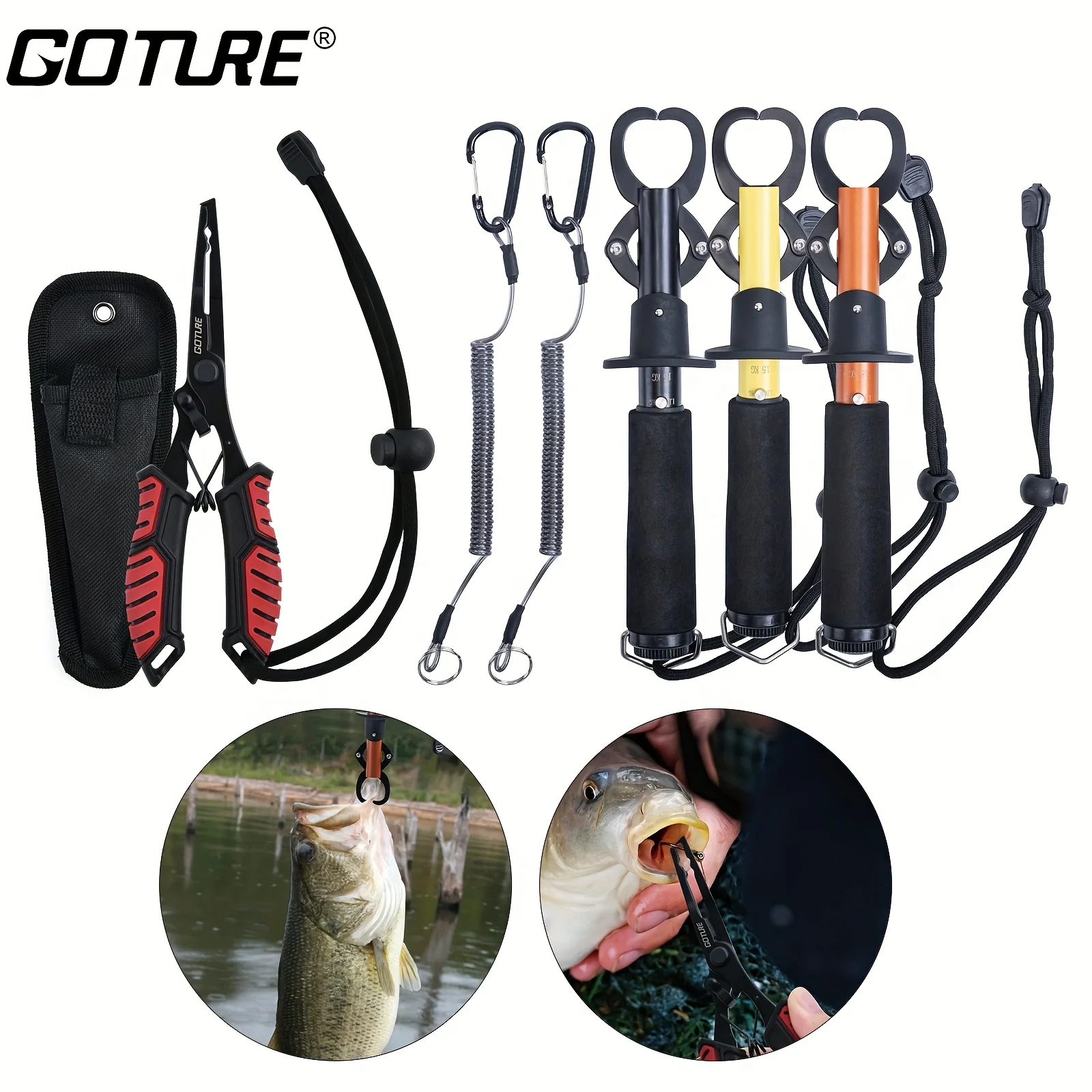 

Набор захватов для рыболовных плоскогубцев Goture с многофункциональным рыболовным инструментом для удаления крючка, резка лески, удерживающая рыбу, рыболовное оборудование