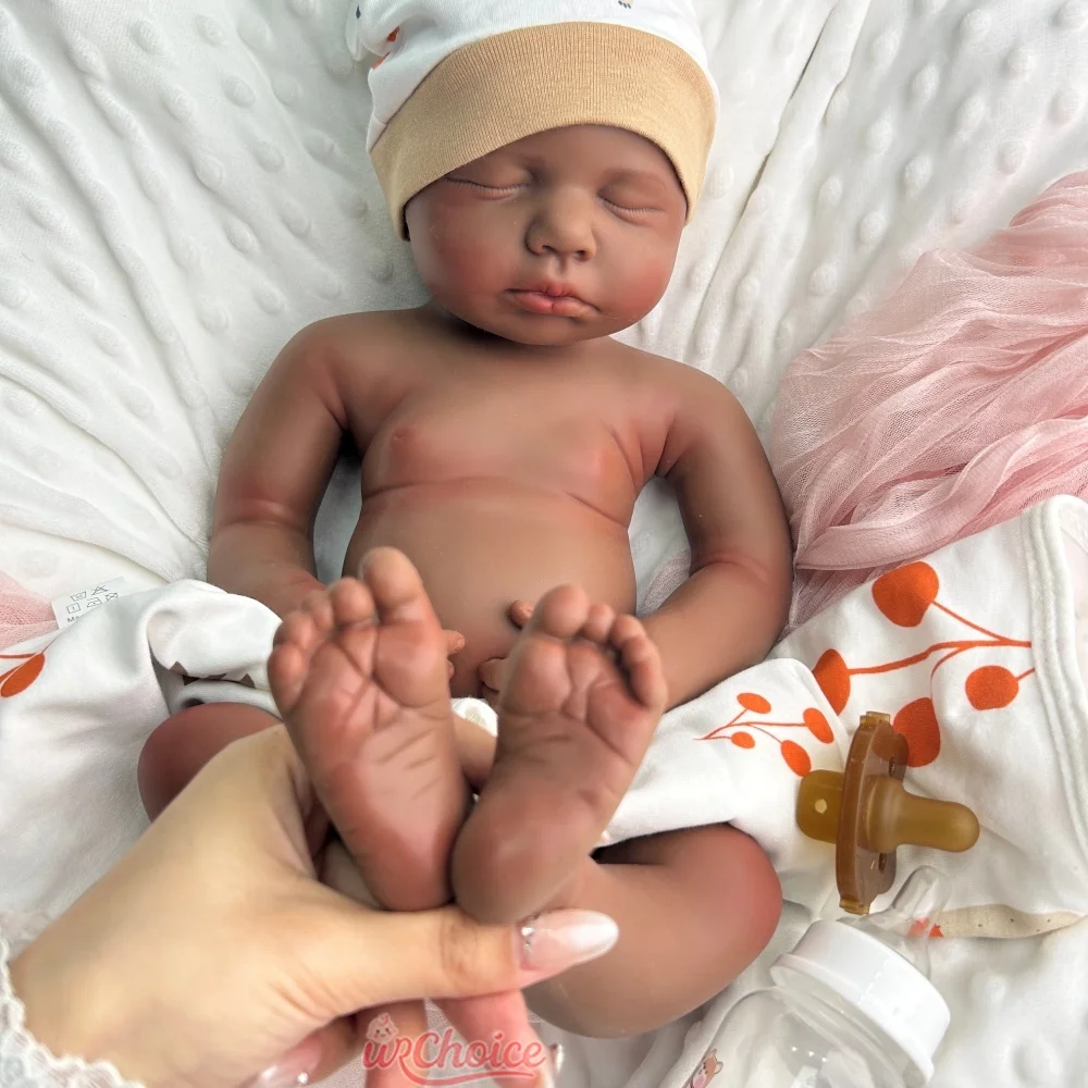 20インチの重みのあるプラチナシリコン製リボーンドール、女の子/男の子のルル、リアルで柔らかい、洗える新生児人形、不安解消ギフト