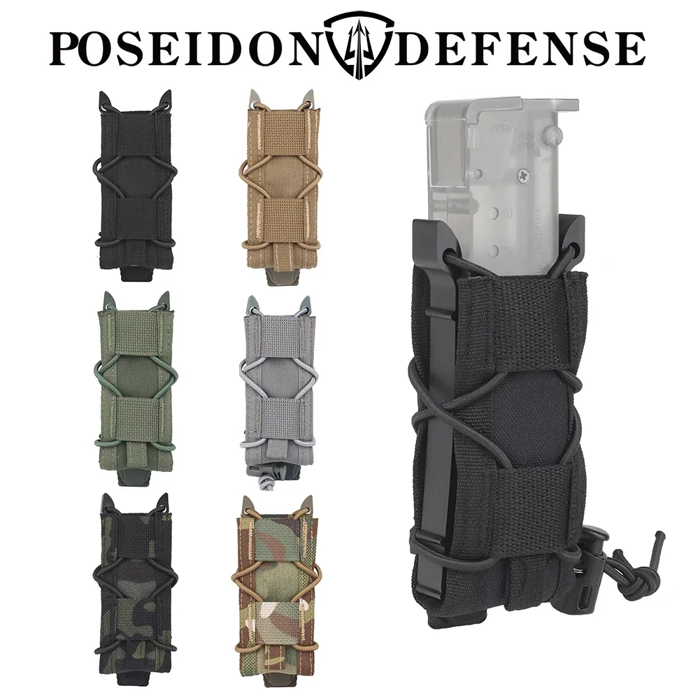  Accessore Gear Tiger Type Single Magazine Pouch Mag Carrier Molle Belt Holster fit for Pistol 9mm .40 Flashlight Knives