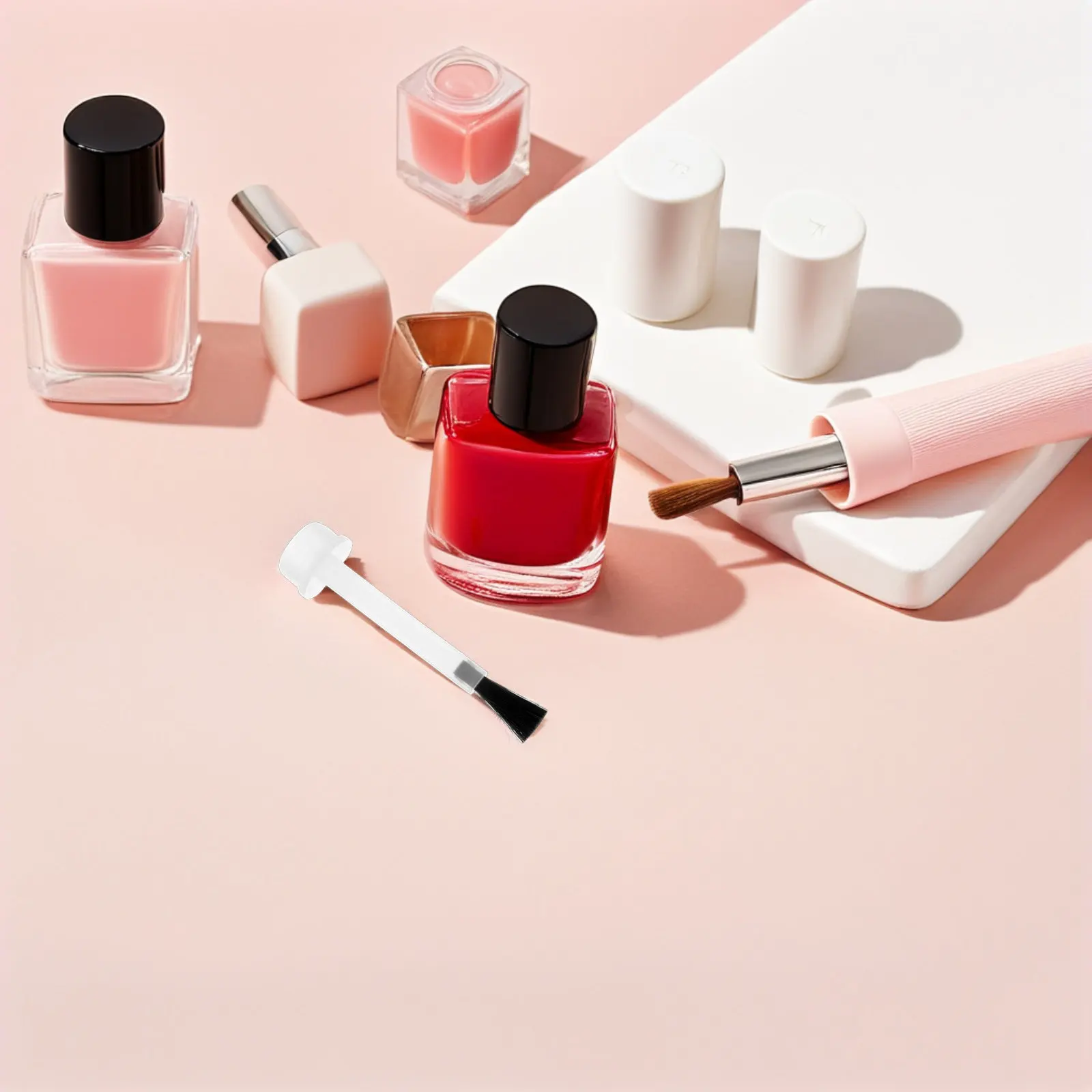 

100Pcs Replacement Nail Polish Brush Refill Heads Soft Plastic Bristles for Bottle Brushes Salon Grade Precision Application