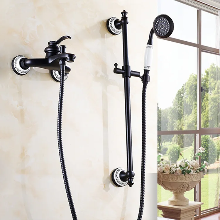 

European Wall Shower Faucet Set Lifting Bath Faucet