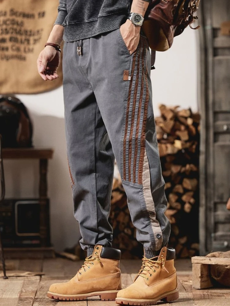 

Stripe Baggy Spring Summer Male Trousers Casual High Quality Street Korean Style Designer Harajuku Emo New in Men's Cargo Pants